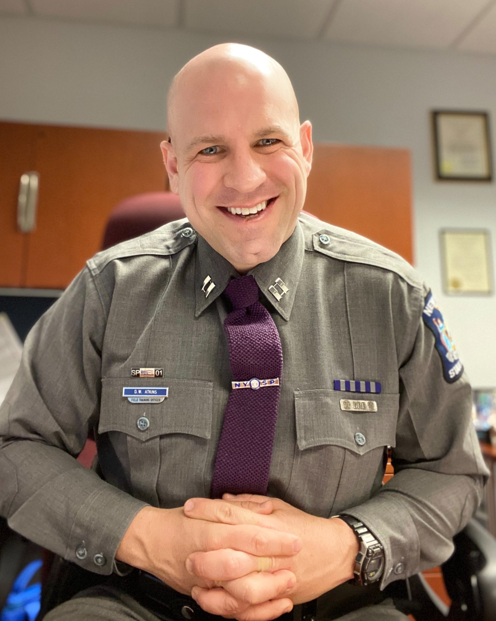 David Atkins in NY State Police uniform, retired Captain and First Responder Keynote Speaker
